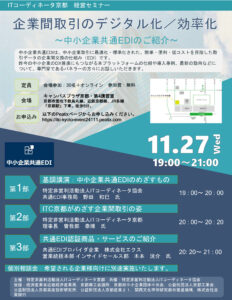 企業間取引のデジタル化／効率化　〜中小企業共通EDIのご紹介〜