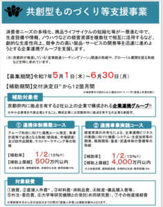 令和７年度 共創型ものづくり等支援事業補助金 募集開始のお知らせ
