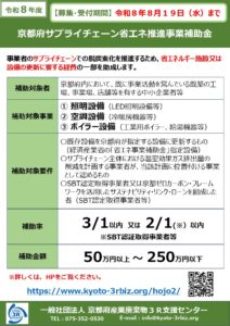 【公募開始】京都府サプライチェーン省エネ推進事業補助金